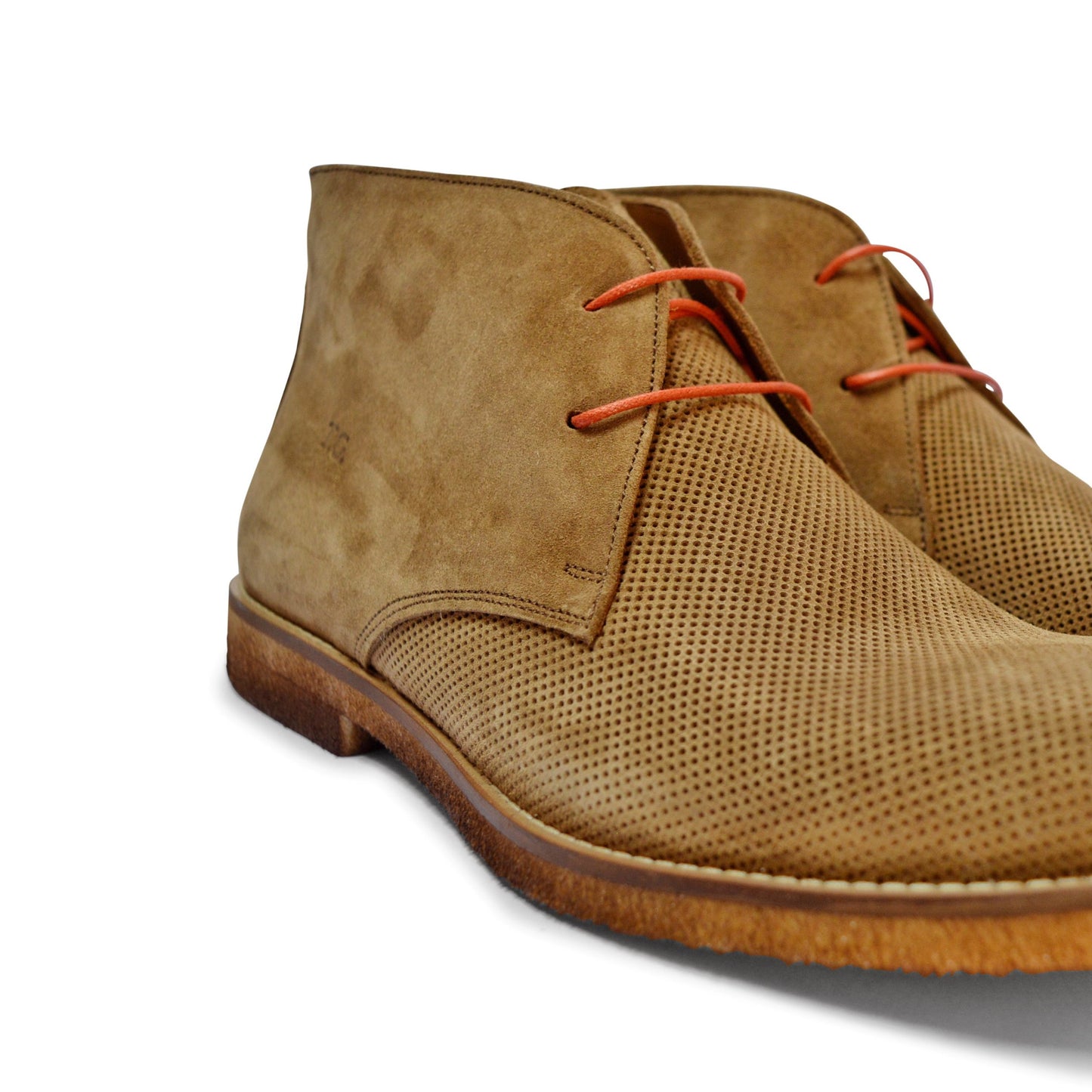 Summer ankle boot in perforated suede with leather sole and ultra-lightweight sole