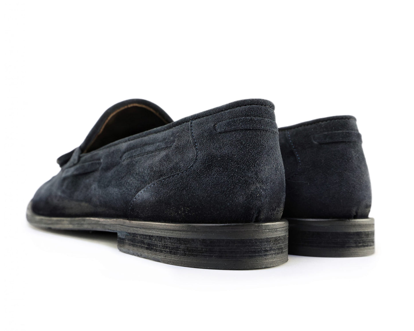 Mocassins en daim pour homme avec semelle en cuir bleu
