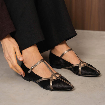 Angelica T.Moro in Pelle laminata Acciaio