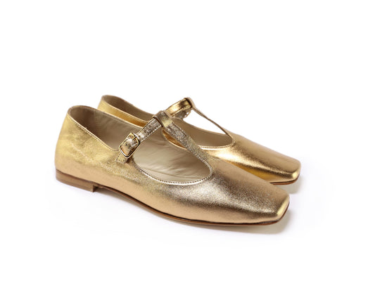 Paris Gold Ballerinas