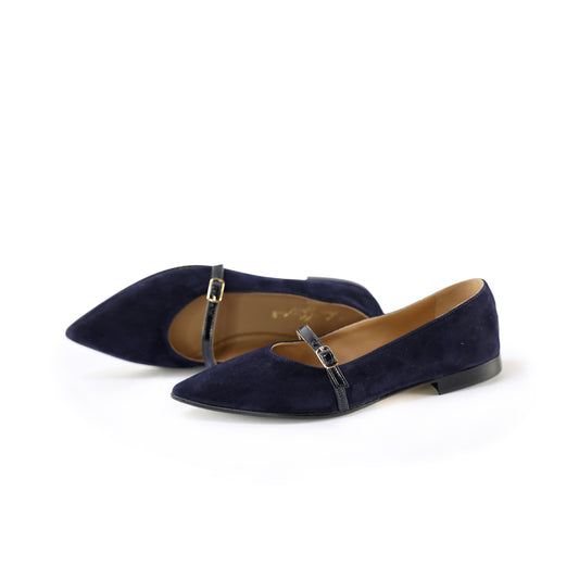 Amelie Blue Suede in Blue Latex Leather