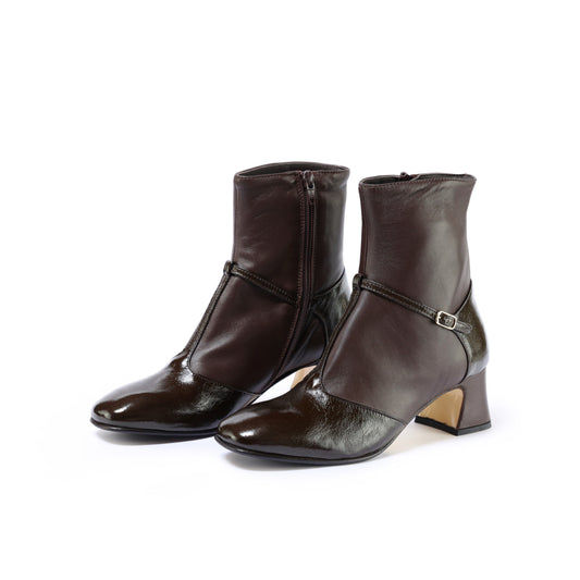 Alexia military leather with snake effect